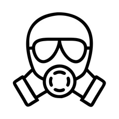 Gas mask and goggles icon silhouette