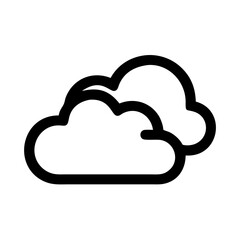 Two stylized clouds in a simple black silhouette