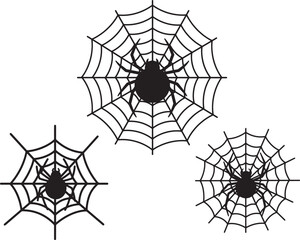 Fototapeta premium Intricate spider web design with a central spider in silhouette