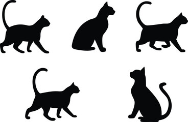 Cat Clipart Featuring Cute and Playful Feline Designs. Minimalist Cat Clipart Highlighting Pets and Animal Companions. Artistic Cat Clipart with Whiskers Tails and Adorable Poses. Unique Cat Clipart