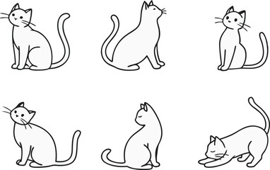 Cat Clipart Featuring Cute and Playful Feline Designs. Minimalist Cat Clipart Highlighting Pets and Animal Companions. Artistic Cat Clipart with Whiskers Tails and Adorable Poses. Unique Cat Clipart