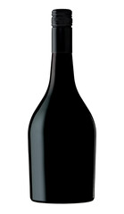 Red Wine Burgundy Bottle Reverse Taper 1:1 scale Transparent Background
