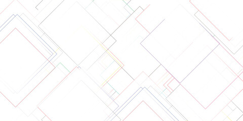 Abstract geometric composition featuring overlapping lines and shapes in a modern minimalist style on white background