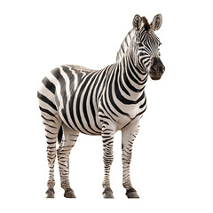 Obraz premium Zebra standing on a transparent background,
