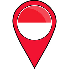 Fototapeta premium Indonesian Pin Symbol