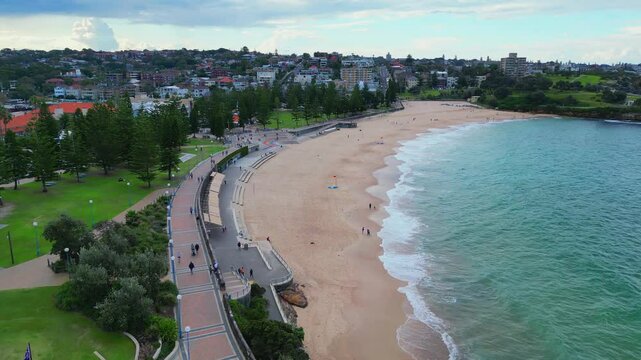 4K Aerial flight over Coogee beach