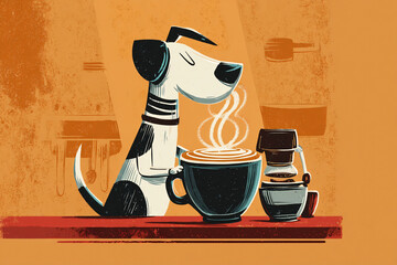 01.020.001.037.u8969375333 A dog as a barista preparing latte art. Emphasize 9c98b830-815a-4898-93c0-6ace7c0d9abf 0