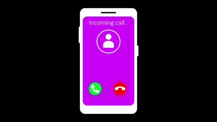 Smartphone screen displaying incoming call interface with accept and decline buttons