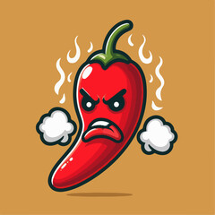 angry chili illustration 