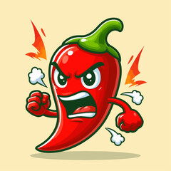 angry chili illustration 