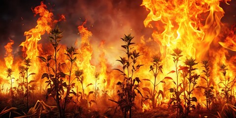 A blazing inferno rages out of control