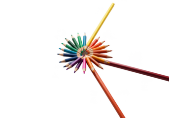 Isolated Transparent Background Colored Pencils Circle Arts Spectrum