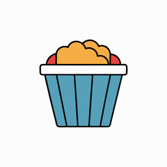 Laundry basket with clothes for daily chore coloring page art Line Art Vector Illustration