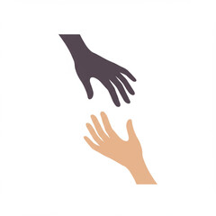 Obraz premium A simple line art illustration of two hands reaching towards each other, symbolizing concepts of support, assistance, and human connection.