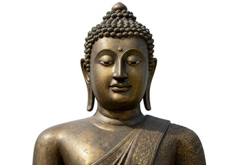 Golden Buddha Statue Transparent Background with Religion and Spirituality