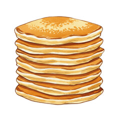 Illustration Stack Of Pancakes Sweet Breakfast Treat On Transparent