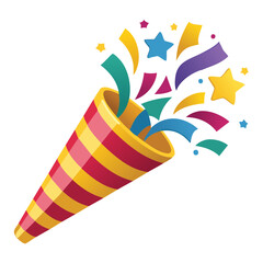 Obraz premium Cheerful Party Popper Confetti Blast