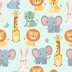 seamless pattern a zoo
