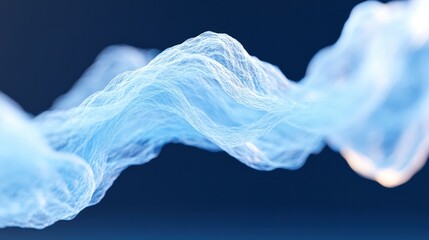 Abstract fluid blue waves flowing gracefully against a dark background, representing motion and energy in nature.