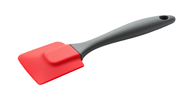 Red Silicone Spatula Kitchen Utensil.
