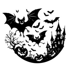 Black Halloween Bat Element Pattern