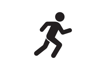 Fototapeta premium Running Person icon silhouette vector with white background