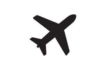 Airplane Travel Sign icon silhouette vector with white background