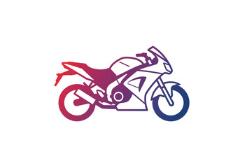Obraz premium Stylized motorcycle illustration with a gradient color scheme on a white background image
