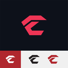 Logo letters CF, FC, f inside c, monogram rounded shape, vector logo monogram alphabet minimalist design