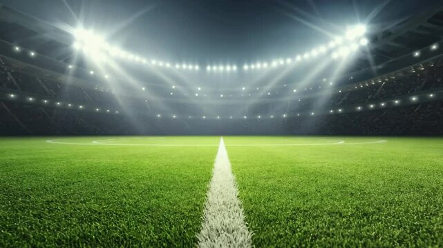Spotlight show with arena or soccer stadium