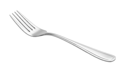 Shiny Silver Fork on White.