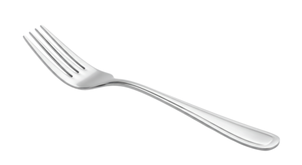 Shiny Silver Fork on White.