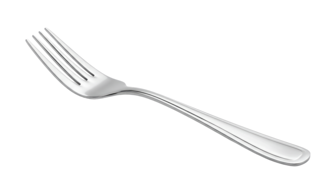 Shiny Silver Fork on White.