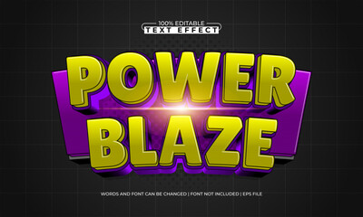 power blaze editable text effect with a hero and super text style