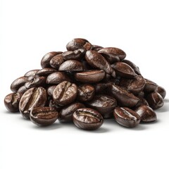 Obraz premium Aromatic Roasted Coffee Beans Pile Close Up Shot for Beverage and Food Industry