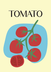 abstract art tomato elements illustration