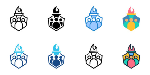 Student Council icon set multiple style collection