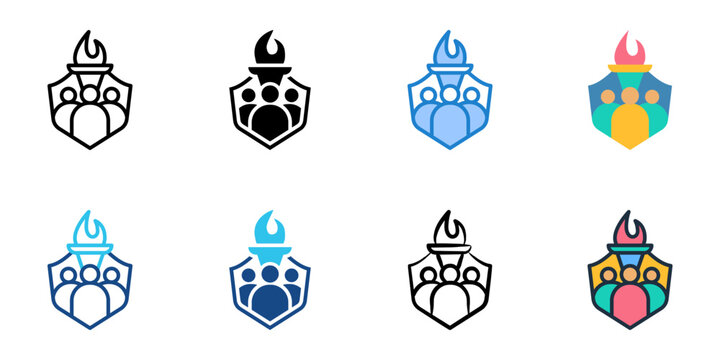 Student Council icon set multiple style collection 
