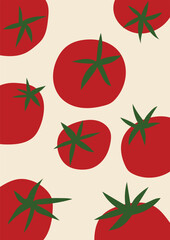 abstract art tomato elements illustration
