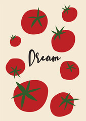 abstract art tomato elements illustration