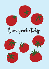 abstract art tomato elements illustration