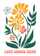 abstract art flower elements illustration