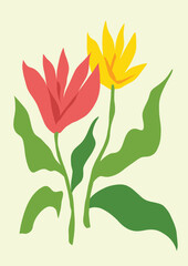 abstract art flower elements illustration