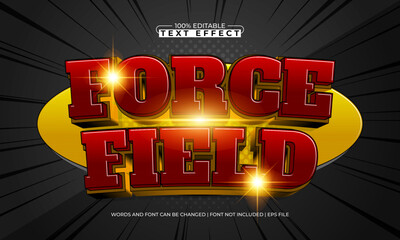 force field editable text effect with a hero and super text style