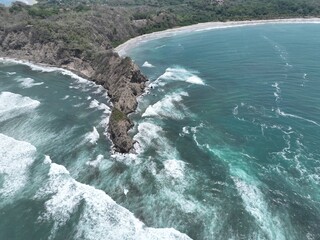 Samara Beach coastline rocks. Guanacaste, Costa Rica.