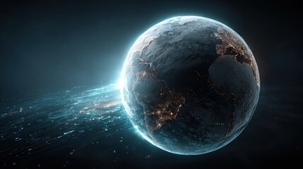 Earth with digital streams