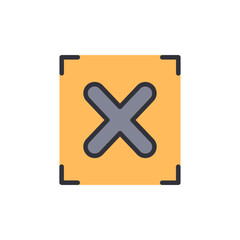 Obraz premium Cross Mark In Yellow Square For Rejection Or Removal Concept