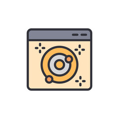 Golden Website Interface Displaying An Orbit Graphic Presentation