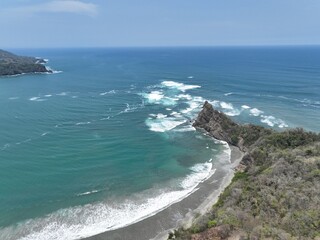 Samara, Costa Rica's beautiful beach with coastal rock
