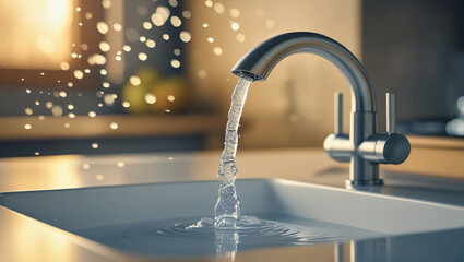 water flowing from the tap